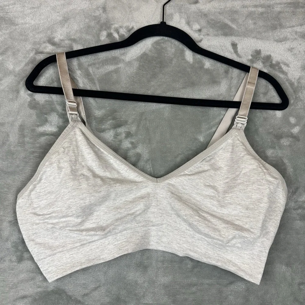 Seamless Nursing Bra Women's XL Heathered Gray